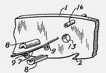 Folding wing patent shows wire pivot pin